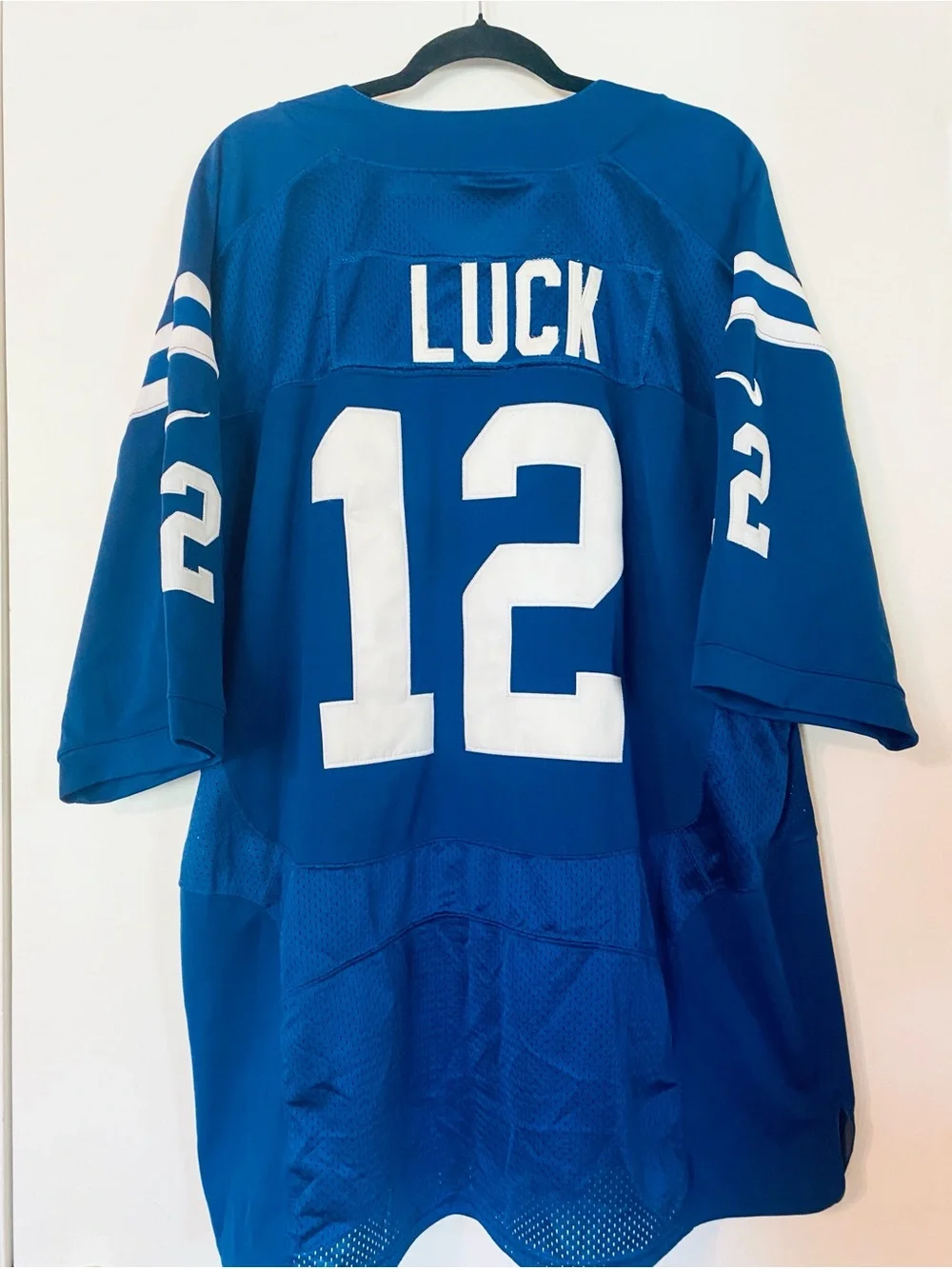 Nike NFL Andrew Luck 12 Indianapolis Colts On Field Football Jersey 52 XL Blue
